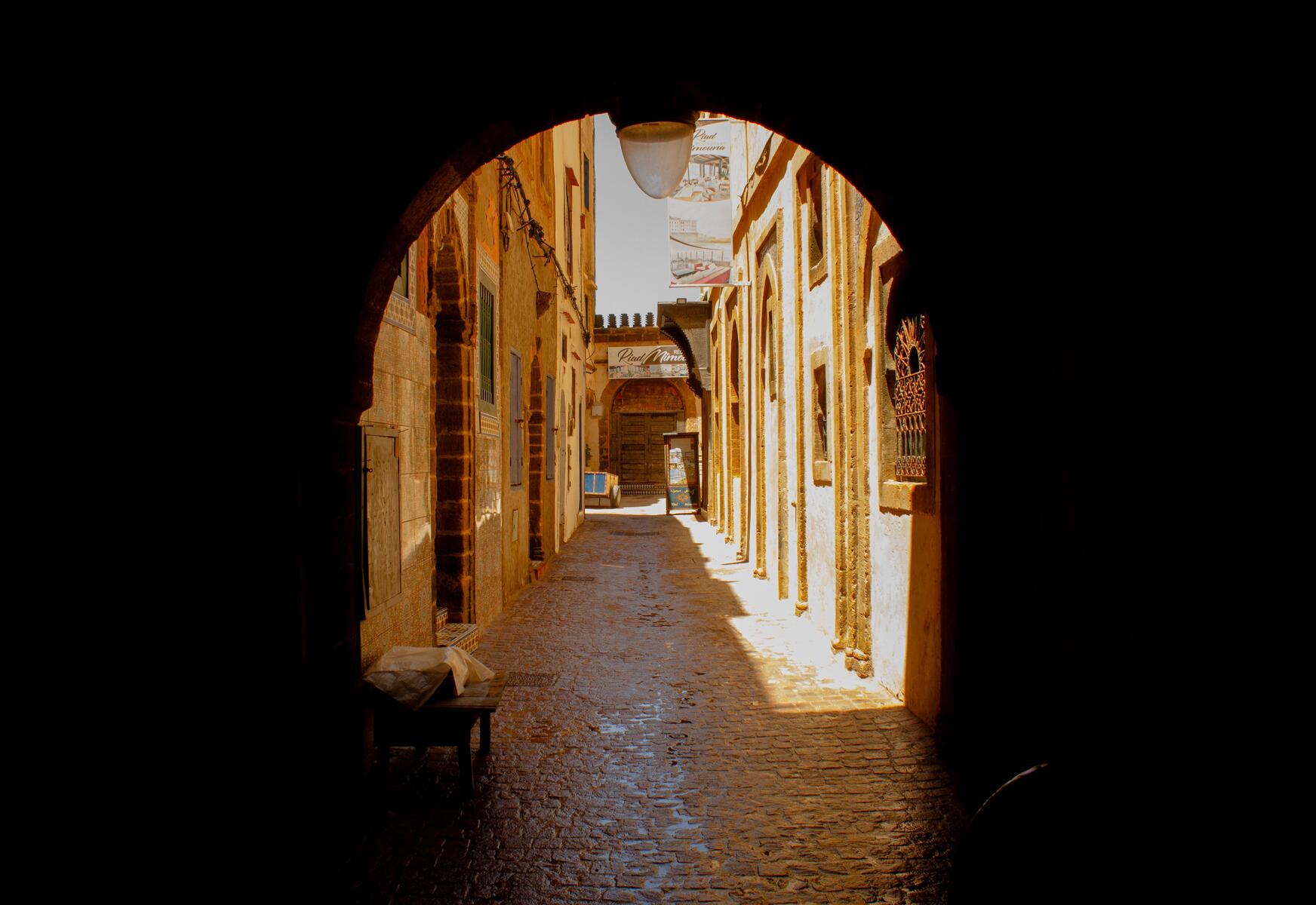 Ruelle bleue et blanche de la médina d'Essaouira